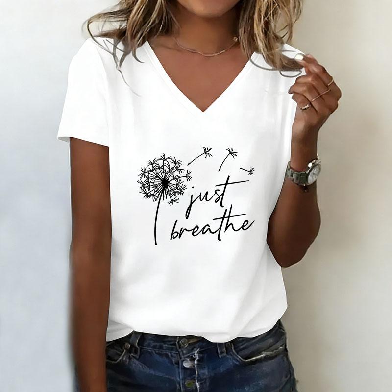 T-shirt V-neck casual fashion XS