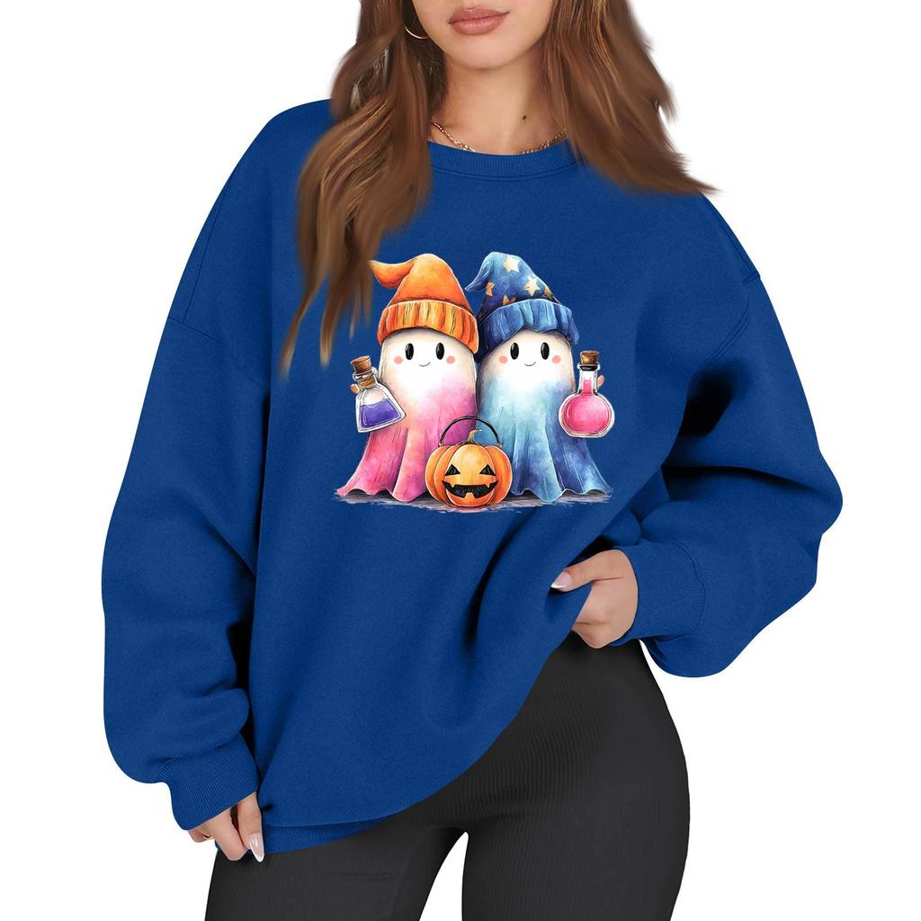Women's Casual Fashion Long Sleeve Printed Round Neck Sweatshirt Top