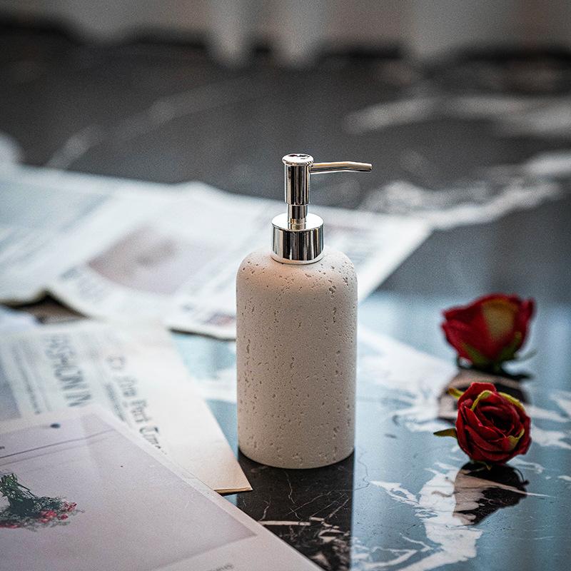 Höhlenstein-Emulsionsflasche Shampoo Handdesinfektionsmittel Luxuriöses Duschgel-Flasche Druckflasche Hotel Badezimmer Dekoration Seifenspender