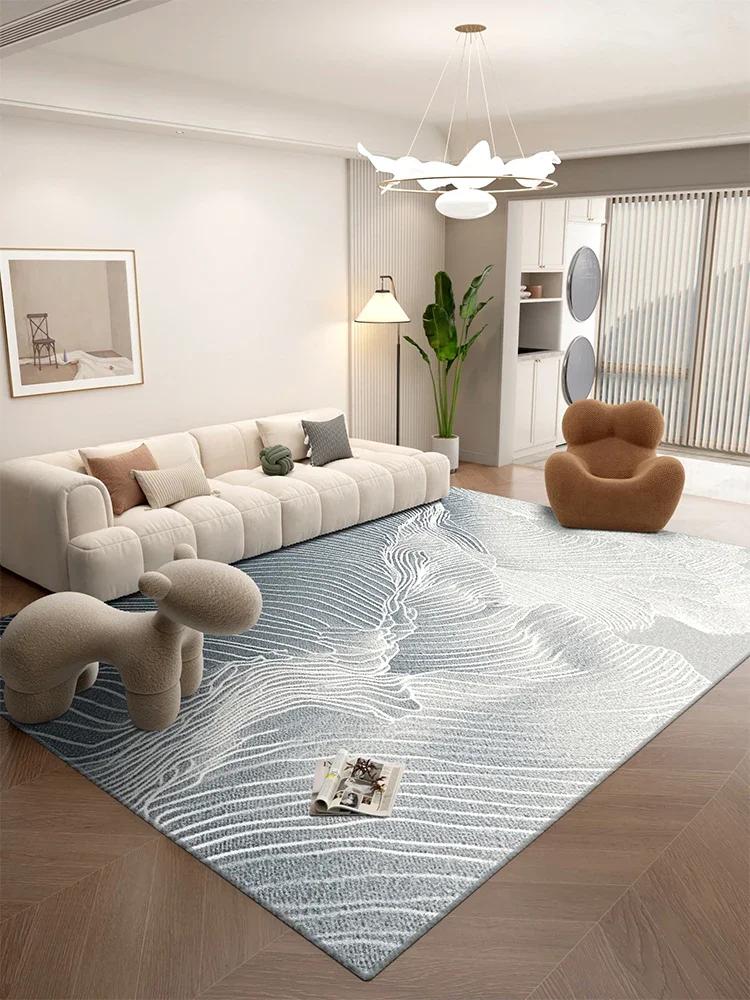 Nordic Style Textured Area Rug for Living Room Bedroom Oversized Machine Washable Non-Slip Soft Floor Mat