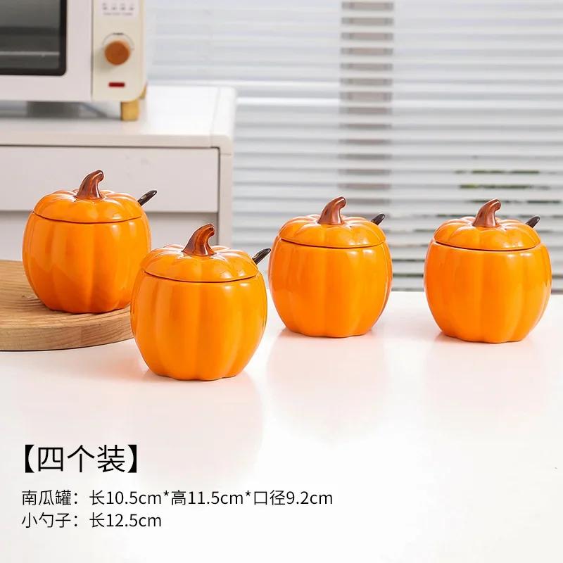 DoubleHled Ceramic Pumpkin Bowl Halloween Themed Serving Bowl for Soups And Stews Home Decor And Culinary Use