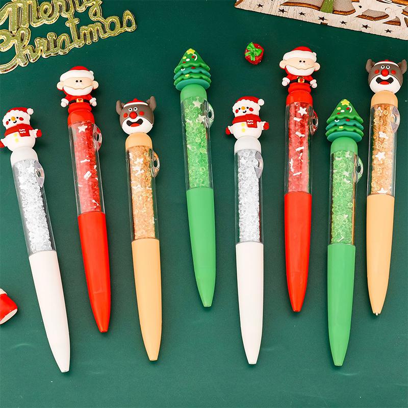 Cartoon Christmas Ballpoint Pen Cute Santa Claus Pen For Student Stationery Gift