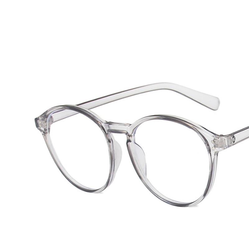 

Milk Tea Color Round Rimless Glasses Frame New Style Natural Big Face Flat Lens Trendy Eyeglass Frame For Unisex No degree 0