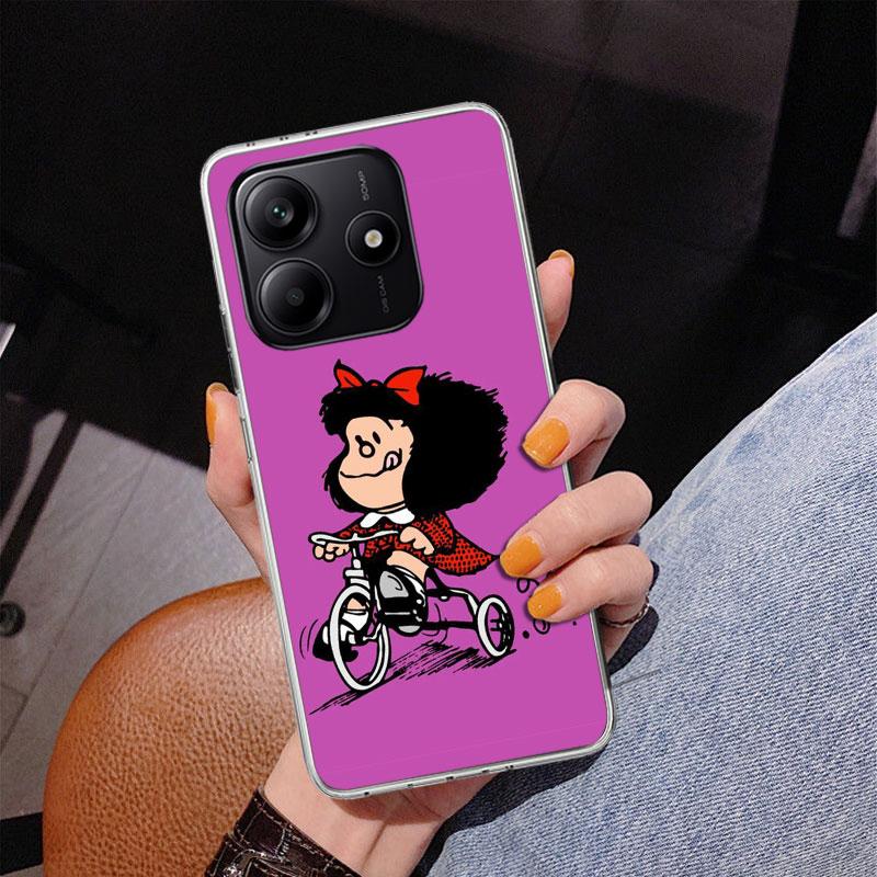 Cartoon Cute Mafalda Phone Case For Xiaomi Redmi Note 15 14 13 12S 12 11 Pro Plus 14S 11S 11E 10 10S 11T 5G Personalized Cover R