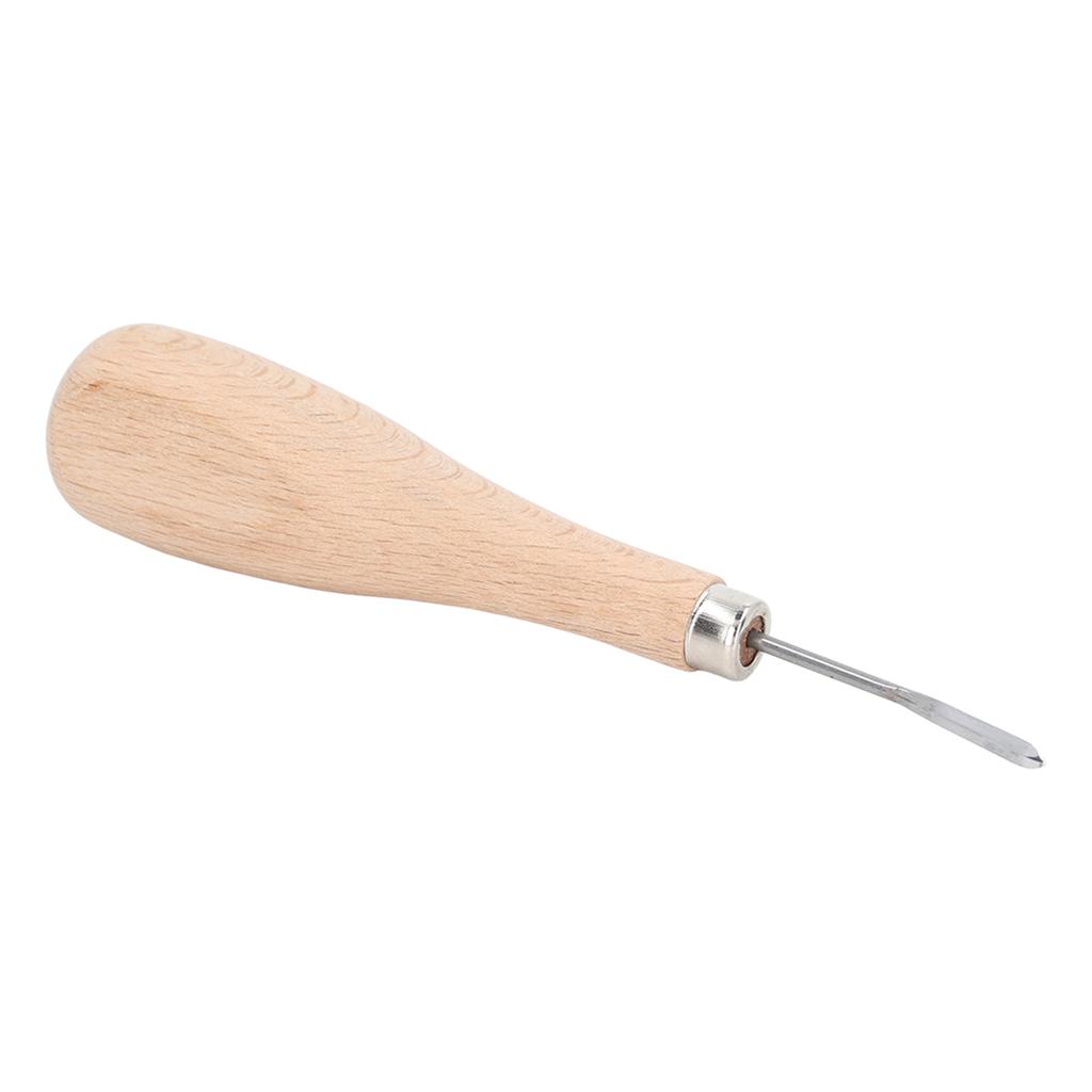 Curved Stitching Awl Accurate Spacing Steel Awl Tool Sewing Professional Ergonomic Awl Punch with Beech Handle for