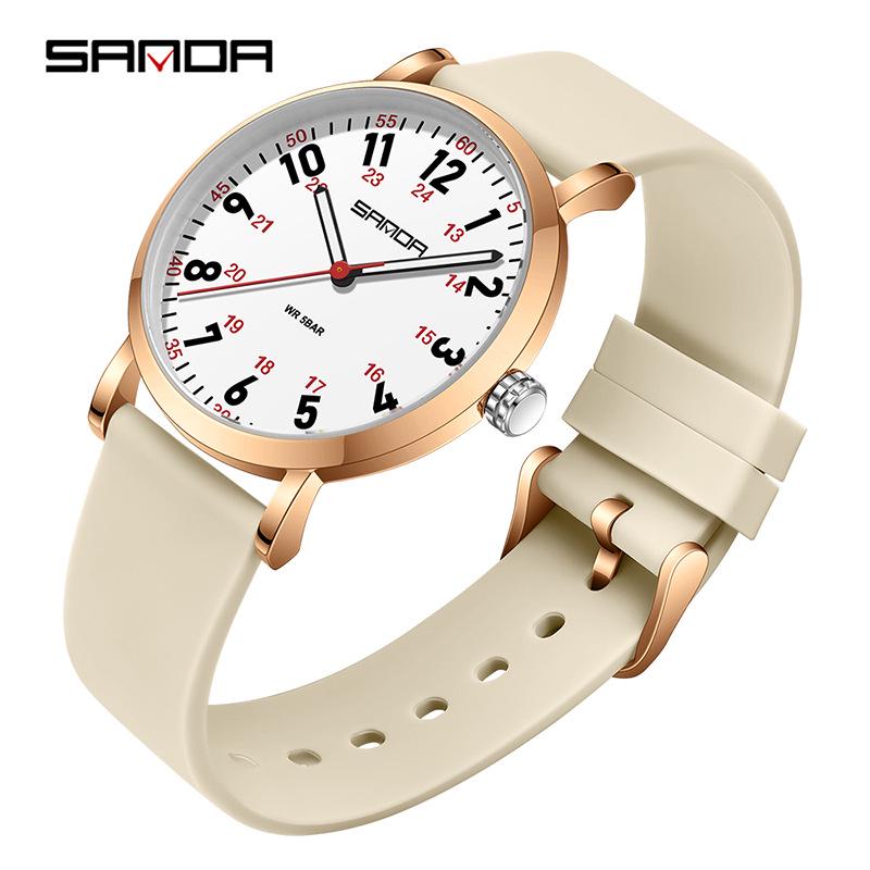 Sanda Fashion Slim Waterproof Sports Quartz Watch for Men & Women - Exam-Friendly, Fresh & Simple Design.