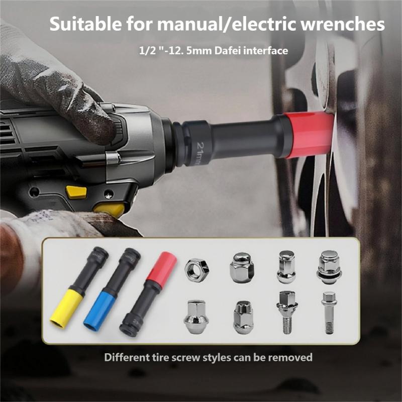 Professional Socket Set 1/2 Inch Drive with Hexagonal Rounded Corner Design for Car Impact Wrenches and Stable Operation
