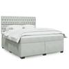 Vidaxl Letto Continentale Con Materasso, Grigio Chiaro, 180X200Cm, Velluto