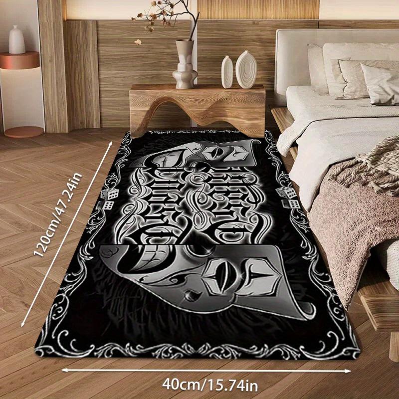 West Coast Clown Mask Area Rug, Gothic Black White Non-Slip Machine Washable Floor Mat for Game Room Office Home Decor