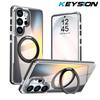 KEYSION Custodia per Telefono Magnetica con Supporto ad Anello a 360° per MagSafe per Samsung Galaxy S23 S24 Ultra 5G S24+ S23 FE Copertura Antiurto Gradiente Laser