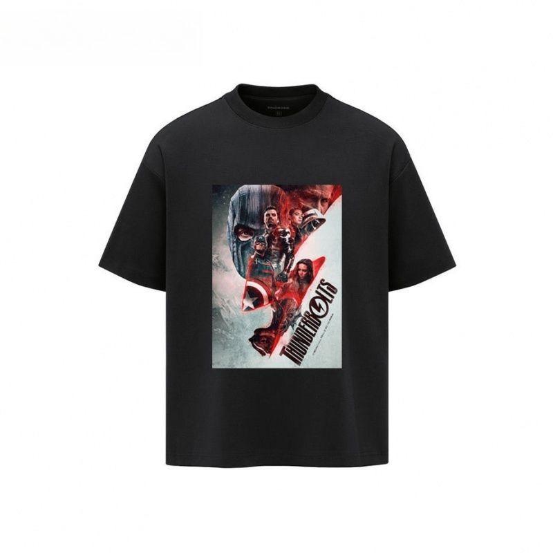 2026 Licensed US Avengers Printed T-Shirts Relaxed Plus Size Men's and Women's Short Sleeves