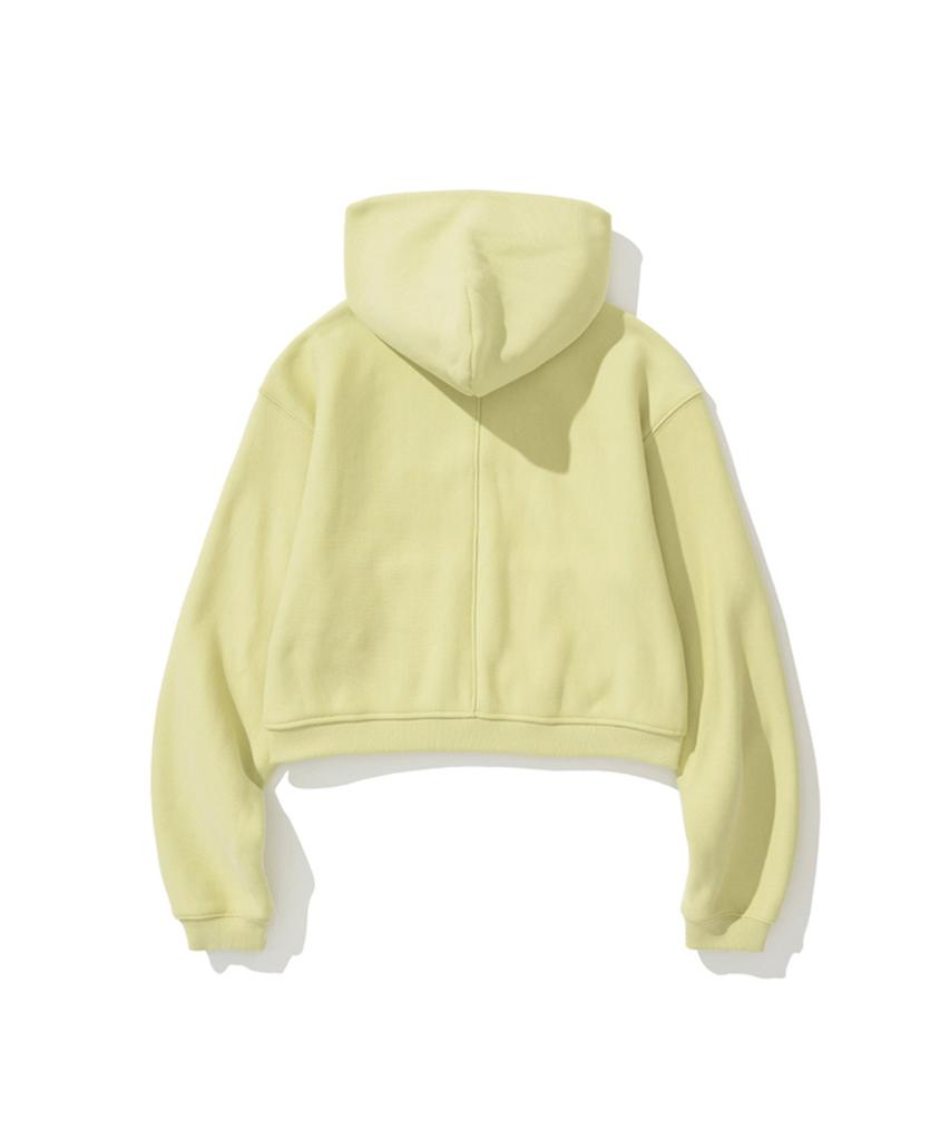 Erer Oversized Sweat Hoodie Zip-Up Yellow