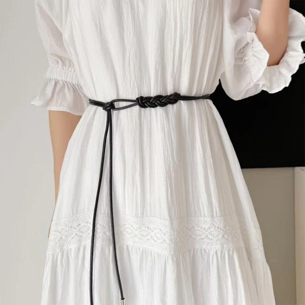 Long Length Waist Rope Belt Solid Color Body Chain Belt Rope Thin Belt  Dress Clothing Accessories