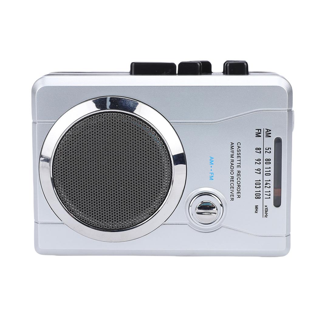 Tragbarer Kassettenplayer Recorder AM FM Radio mit eingebautem Lautsprecher Mikrofon Kopfhörer Batteriebetrieben Netzbetrieben
