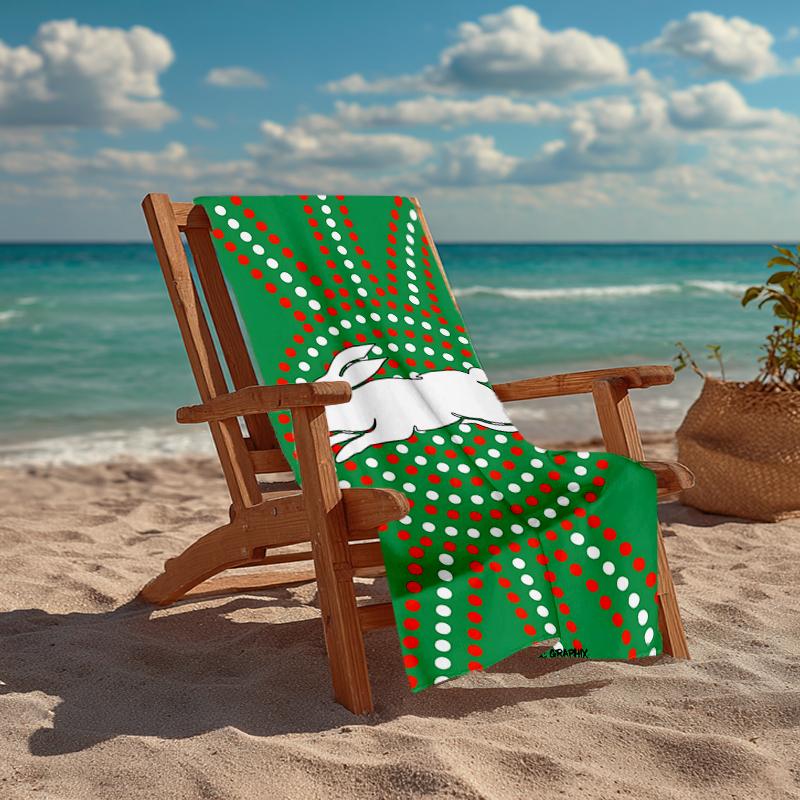 South Sydney Rabbitohs Fashion Beach Towel: Ideal for Summer Adventures Soft, Absorbent and Quick Drying Suitable for Swimming and Bathing
