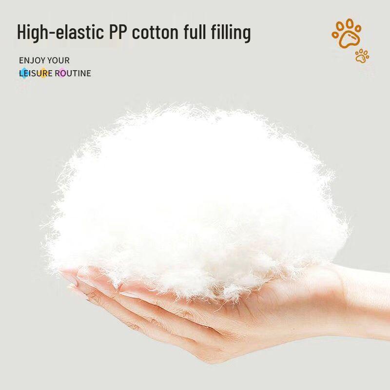Winter Floral Design Detachable & Easy-Clean PP Cotton Pet Bed for Cats & Dogs