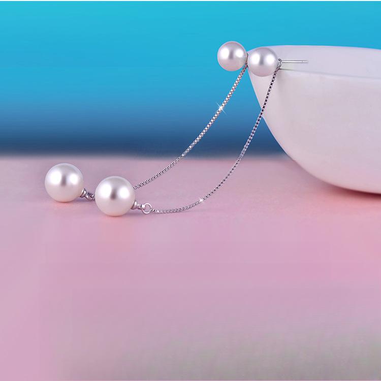 Tylne Wiszące Łańcuszki Kolczyki Kabel do Uszu Imitacja Perły Kolczyki z Frędzlami Długie Kolczyki Damskie Proste Kolczyki