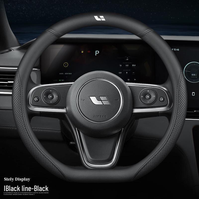 Ideal ONE Genuine Leather Ultra-thin Steering Wheel Cover, Anti-slip, Sweat-absorbent, Universal Fit for All Seasons, Winter Flip-up Design
