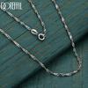 925 Sterling Silver 18-inch Rolled Edge Necklace Wedding Jewelry