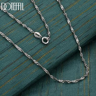 925er Sterlingsilber 18 Zoll Kantenkette Halskette Hochzeits Schmuck