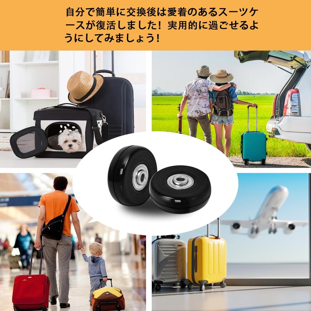 Joyhcow Suitcase Caster Replacement Set of 4 50mm Rubber Suitcase