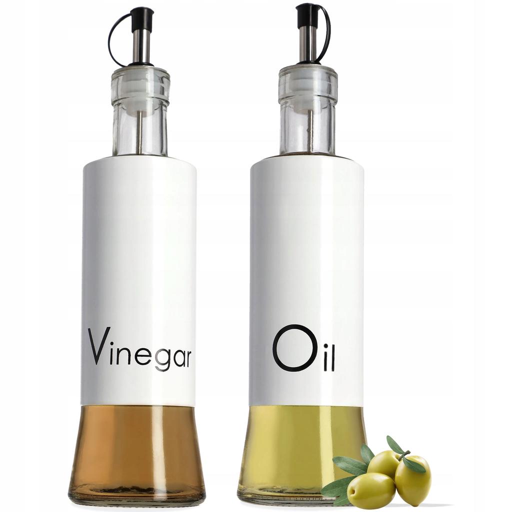 KADAX Essig- und Ölflasche 2x 320ml mit Dosierer Glasflaschen Set