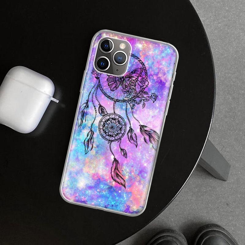Retro Feather Dreamcatcher Phone Case Cover for iPhone 11 12 13 Mini 14 15 Plus 16 Pro Max 17 Air 7 8 + SE Art Customized Fundas