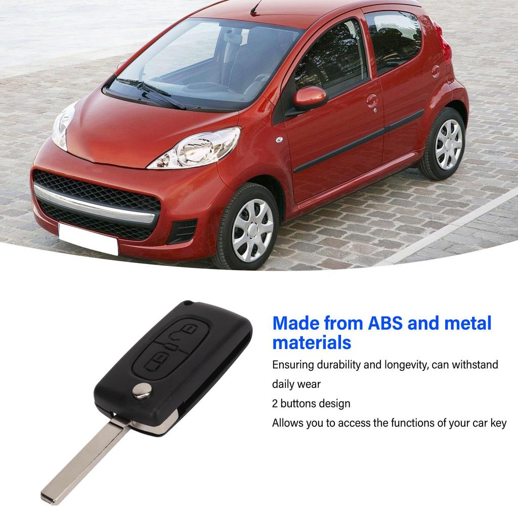 Flip Remote Key Case 2 Buttons - Fits Peugeot 107 207 307 307cc 308
