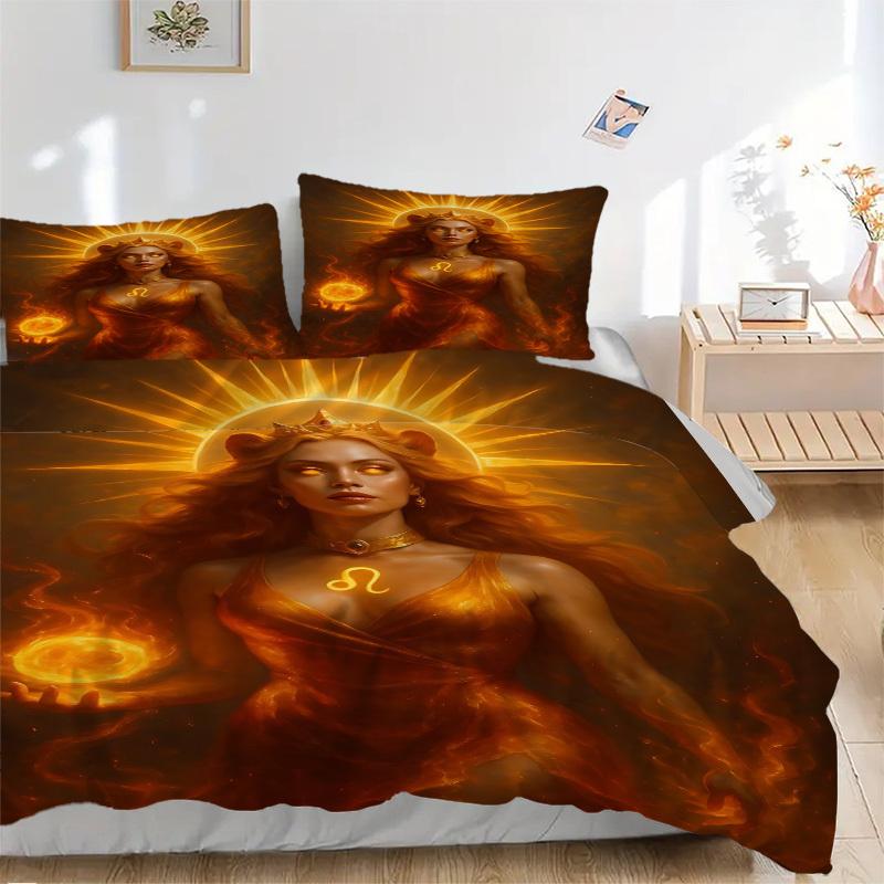 

3pcs Leo Symbol Bedding Set. Soft and Comfortable with No Core Included (1x Duvet Cover + 2x Pillow Covers) yy251009210 135x200cm