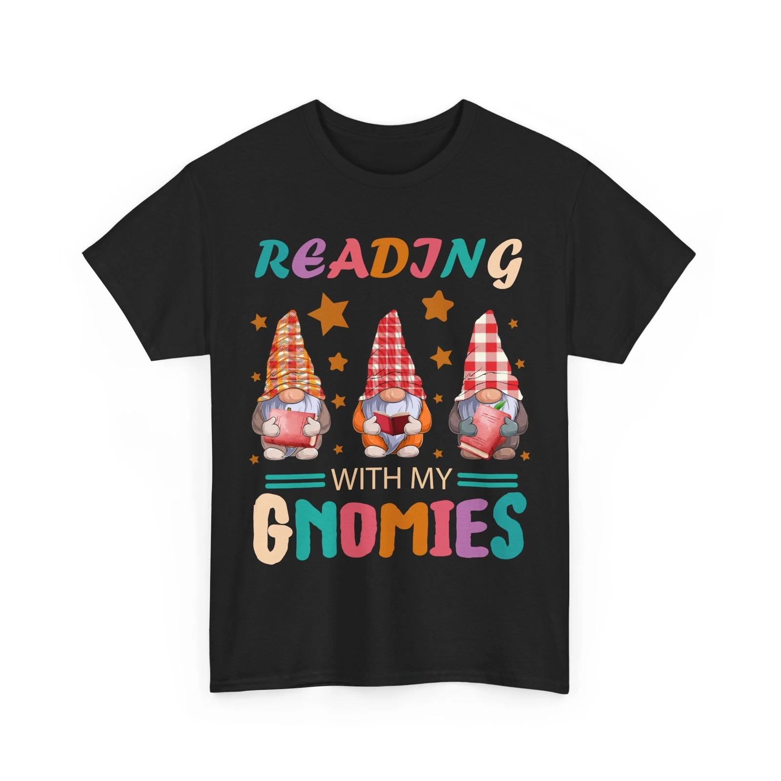 Book Reader Shirt, Reading With My Gnomies Books Reading Lovers Cute T-shirt S