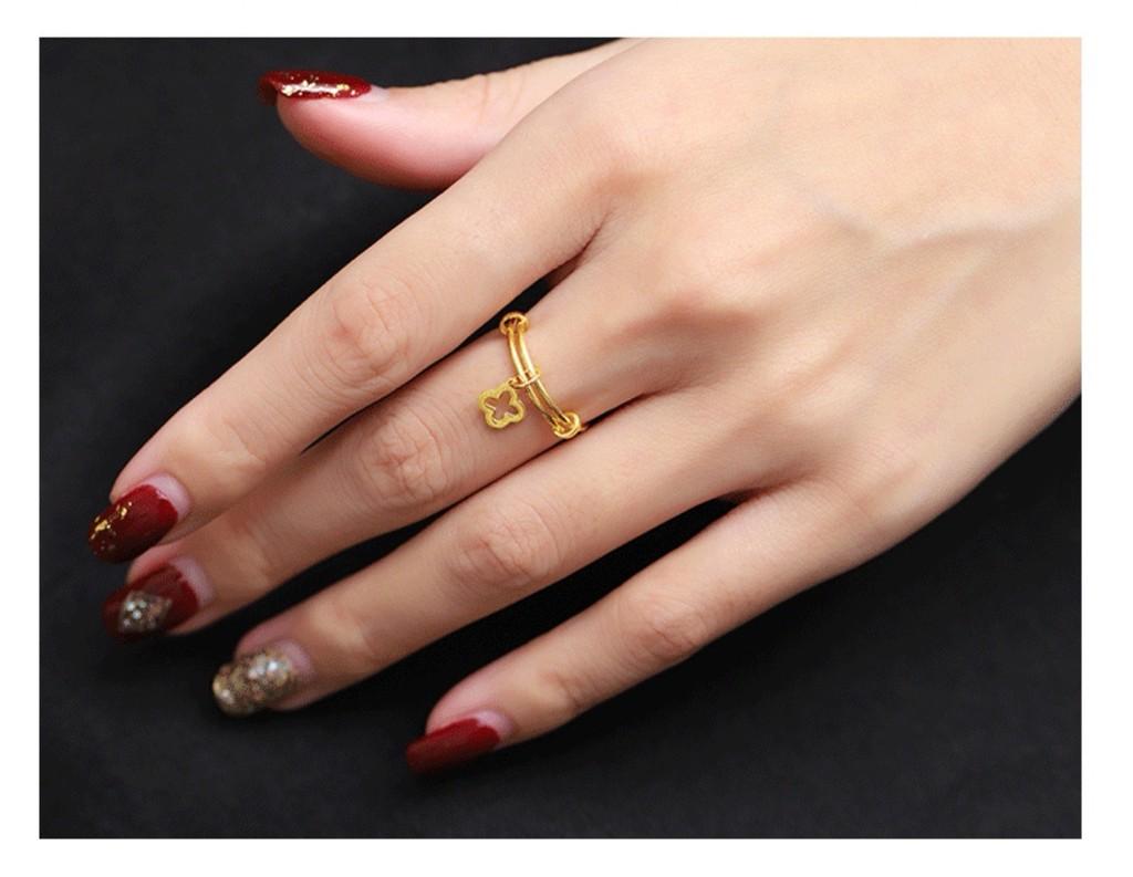 Brass Chic Gold Plated Ring With Customizable Fit And Symbolic Designs Women For
