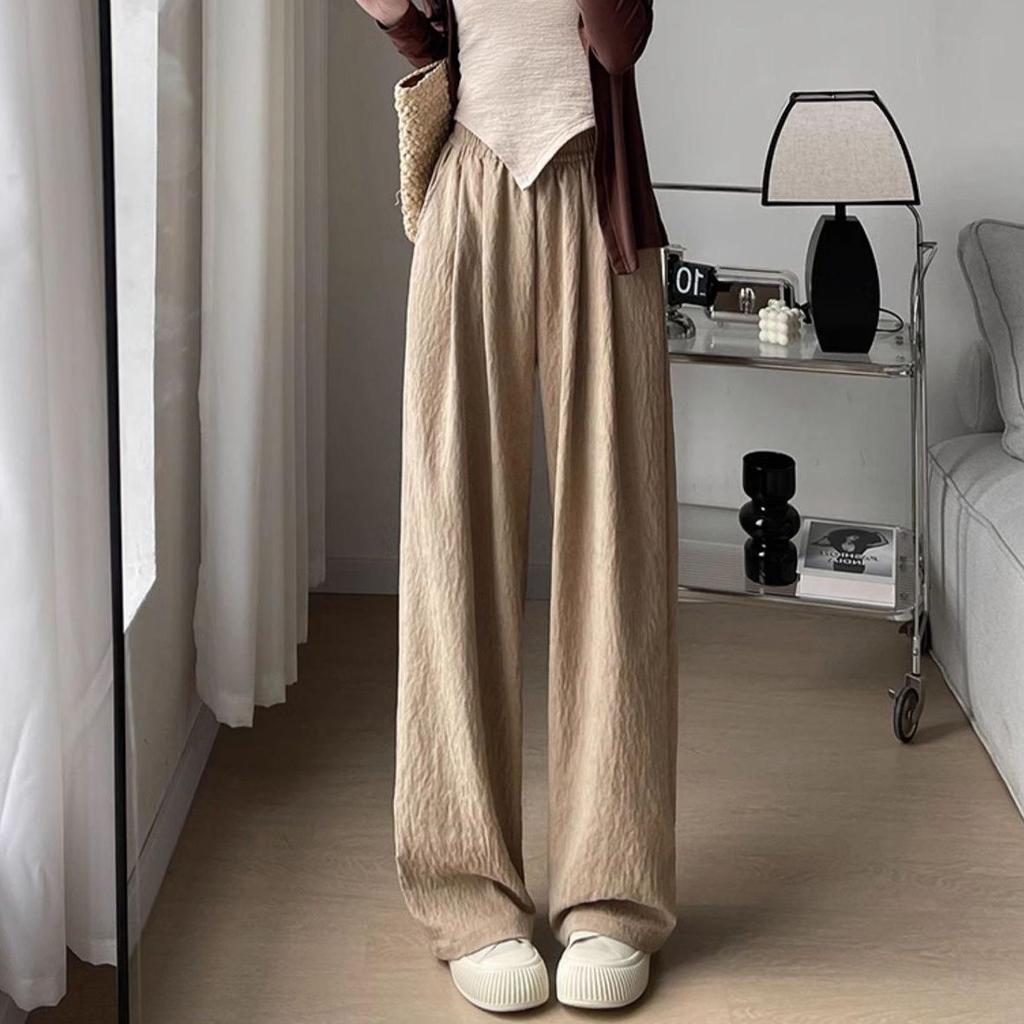 Japanese Style Women's Wide-Leg Ice Silk Pants - Summer 2025