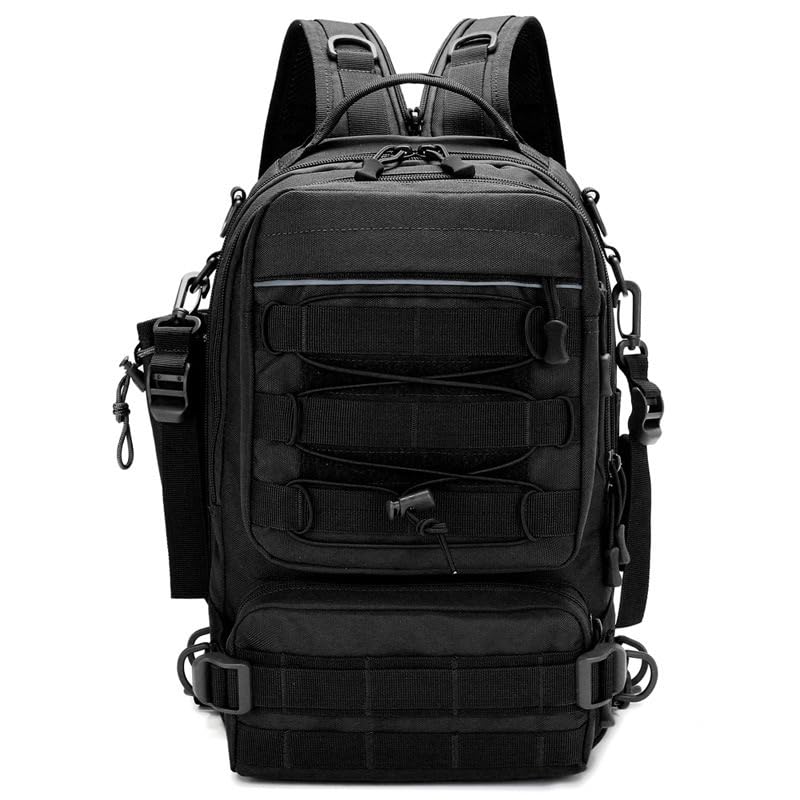 Trust Contact Fishing Backpack, Large Capacity, Waterproof Fishing Bag (Black)