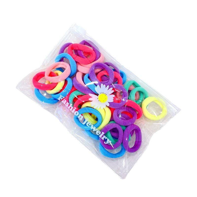 50-Pack Small Hair Ties: 3CM Non-Damaging Scrunchies for Women & Children - Cute, Simple, Fashionable Hair Accessories