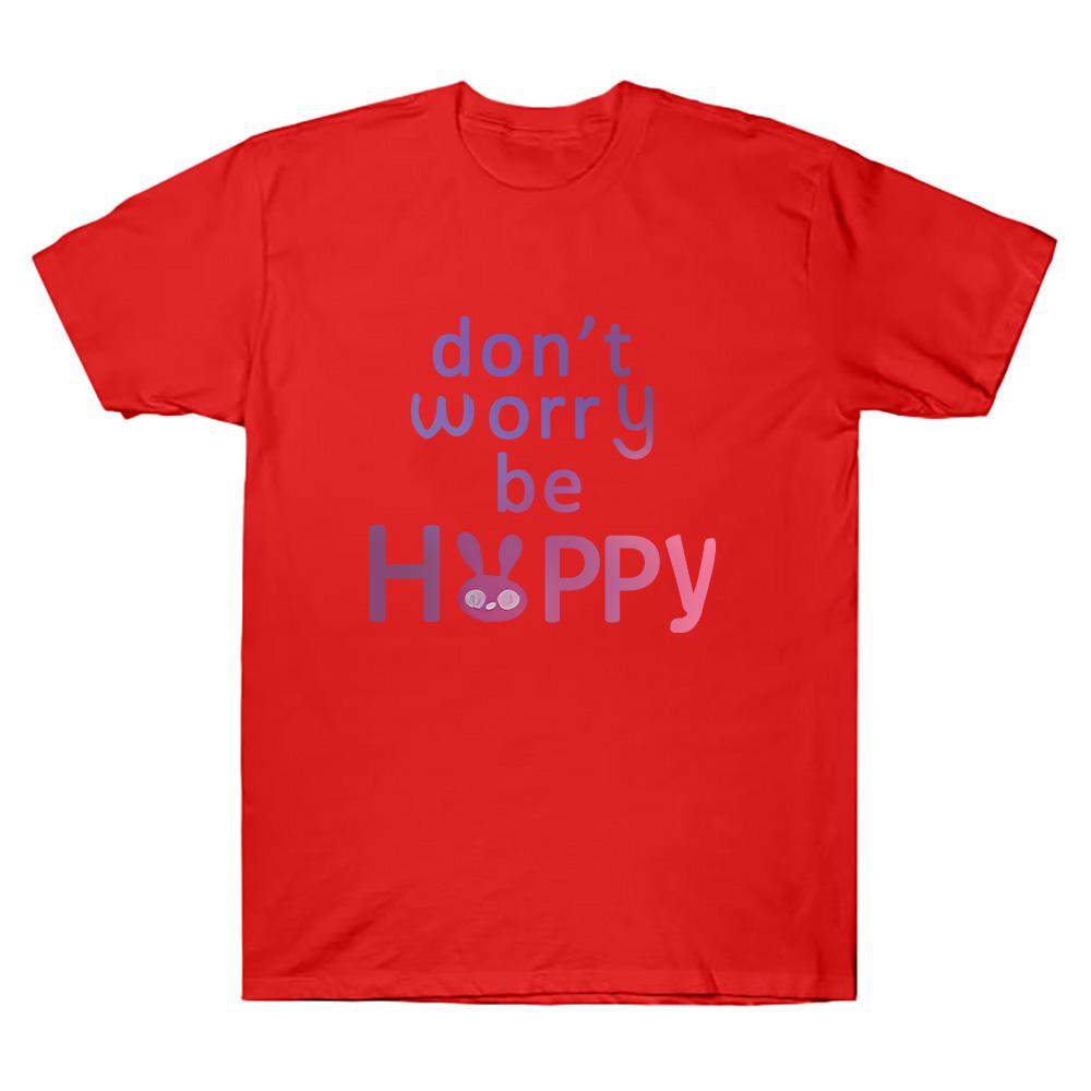 Dont Worry Be Hoppy Letter Print T-shirts Judy Cotton T Shirts Cute Funny Cute Bunny Tee Unisex Couples Creative Gift