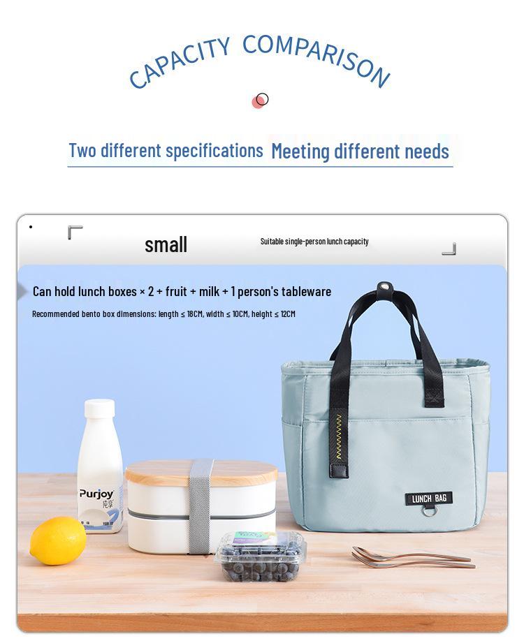 Beilian PEVA Insulated Lunch Bag for Office Workers, Waterproof High-Capacity Handheld Lunch Box with Ice Pack.