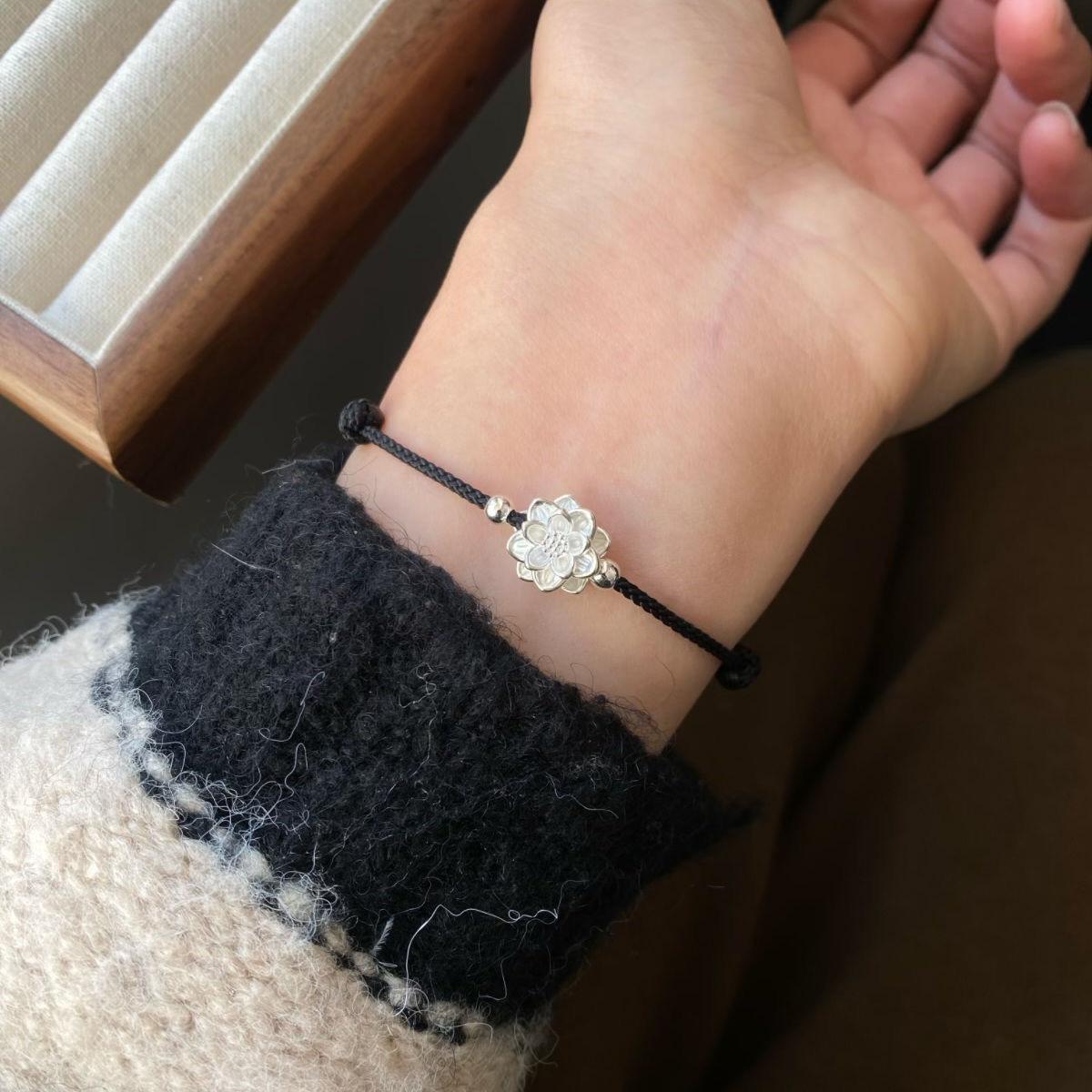 

Браслет из лотоса, плетеный браслет, украшение для девушки