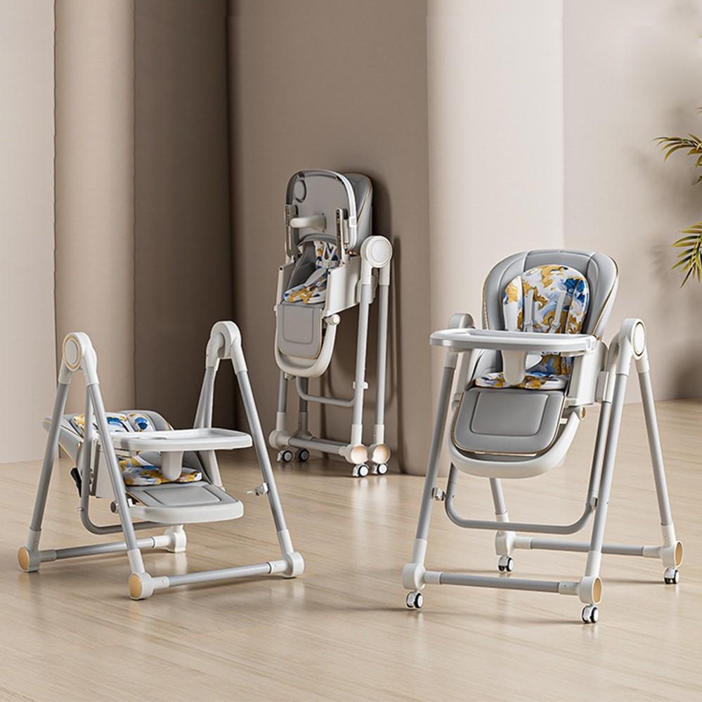 3 In 1 Multifunctional Baby Dining Chair Height Adjustable Kid Feed Chair Household Foldable Toddler Rocking Seat