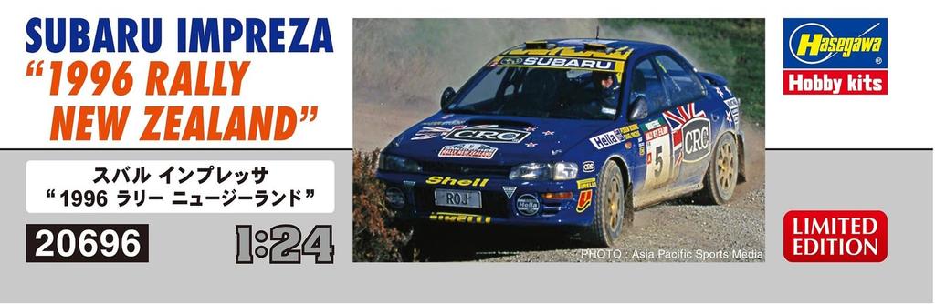 Hasegawa Subaru Impreza 1996 Rallye Neuseeland Plastikmodell 20696 1/24