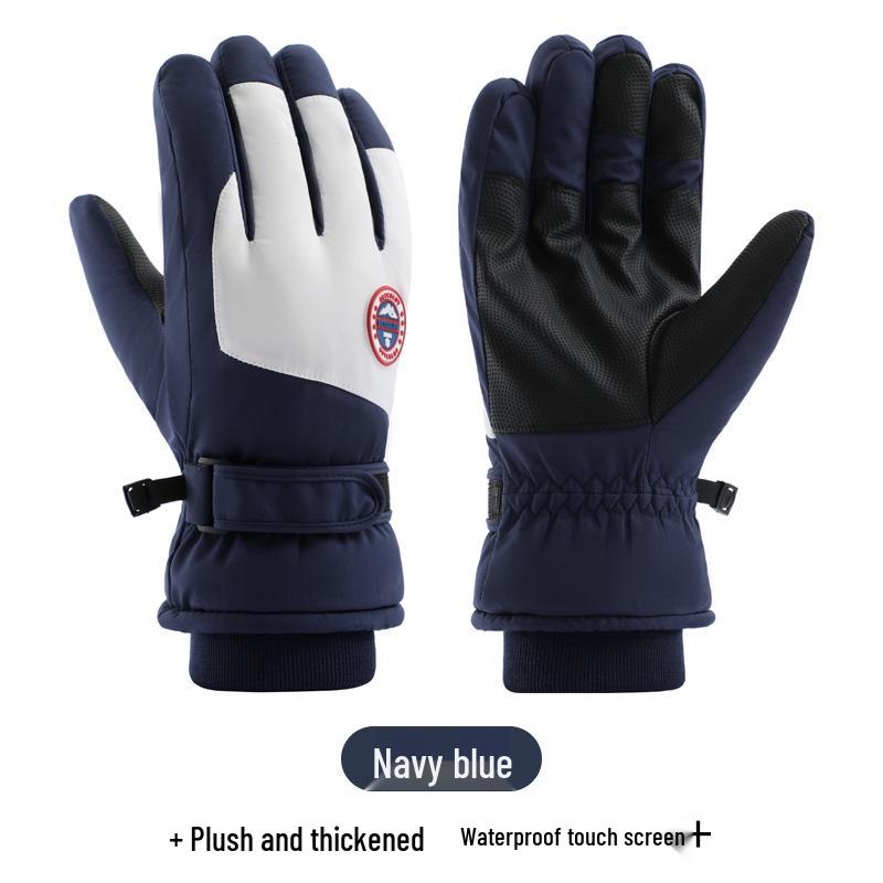 Women's Touchscreen Ski Gloves with Anti-Lost Buckle, Cold-Proof, Fleece-Lined, and Warm for Winter Sports and Cycling