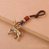Brass Goat Key Chains Small Ornament Antique Copper Zodiac Animal Sheep Car Keychains Miniature Figurines Accessory