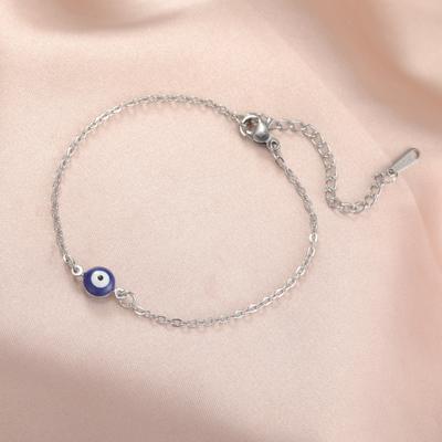 Turkish Lucky Blue Evil Eye Charm Bracelets Women's Stainless Steel Bracelet Amulet Jewelry Valentine Gifts