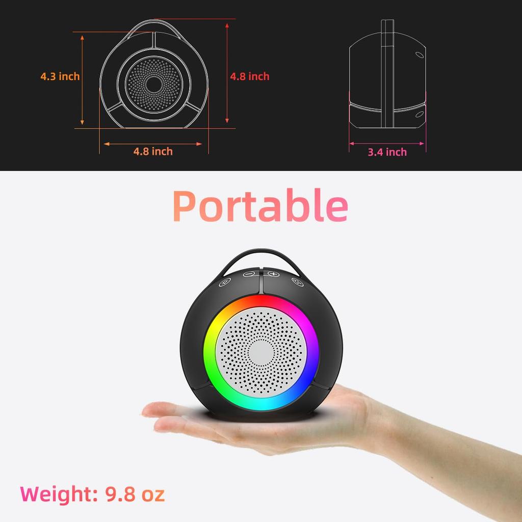 LLR096 Ball Shape USB Mini Desktop Speaker 5W Wired Subwoofer with RGB Light for PC Laptop
