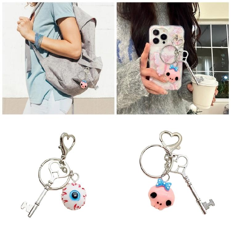 Stylish Beaded Eye Keychain Multifuntional Jewelry Fashion Bag Accessory Portable Key Holder Haloween Theme Key Ornament