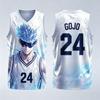 Jujutsu Kaisen Satoru Gojo No.24 Basketball Jersey 3D Print Sleeveless Tank Top Breathable Mesh Anime Streetwear Workout Unisex