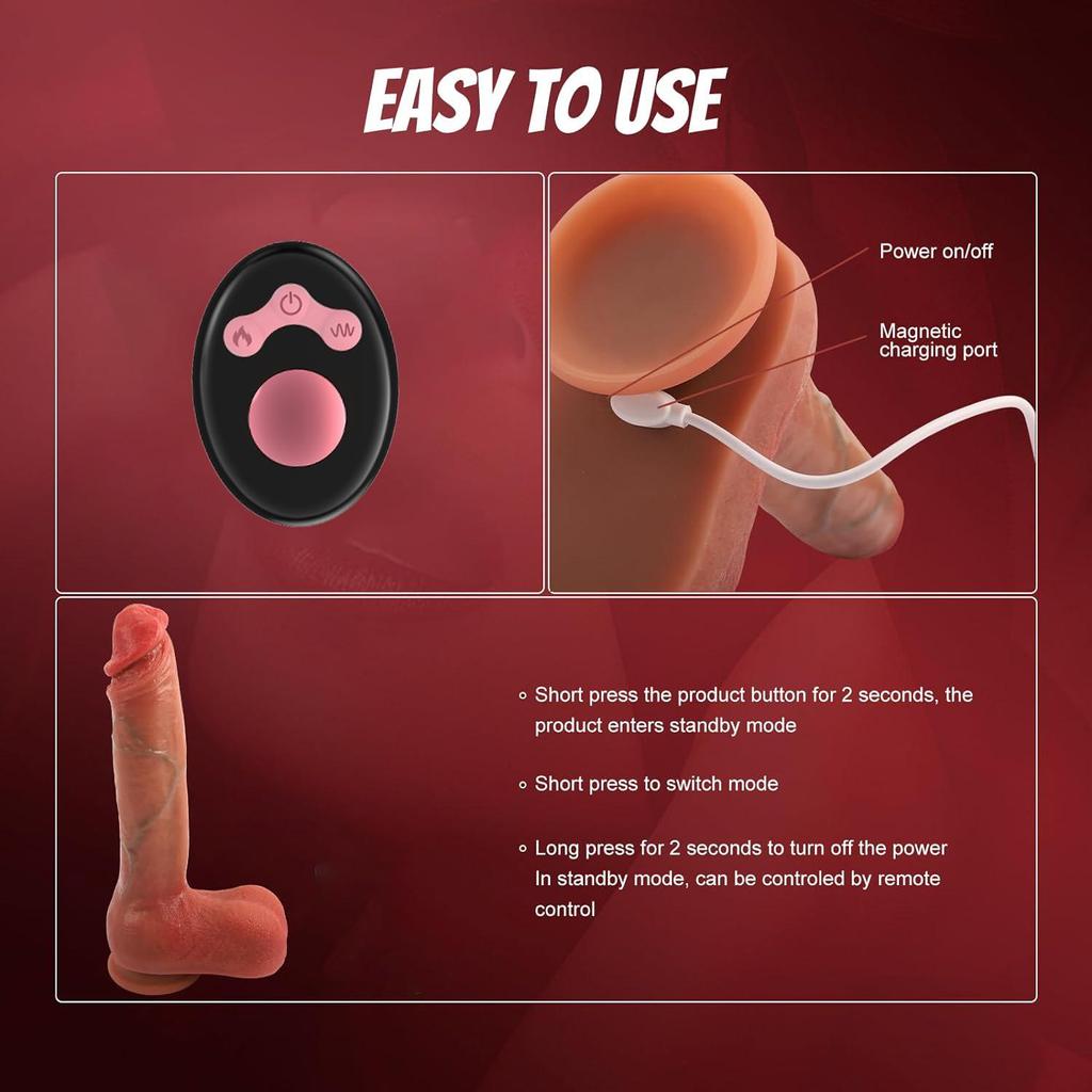 Vibrator vibrator cu încălzire moale pentru femei vene realiste jucării sexuale penis din cauciuc pula groasă vibrator telescopic cu telecomandă