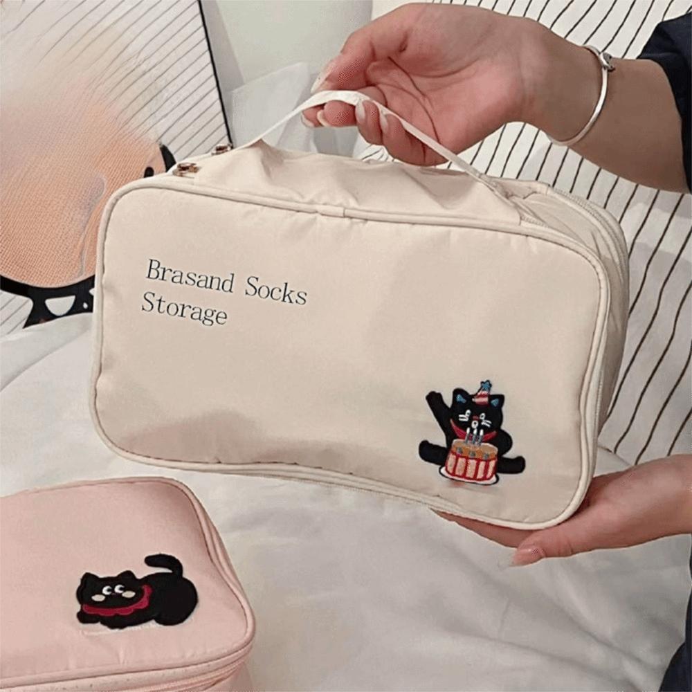 Waterproof Underwear Storage Bag Cute Cat Sock Packaging Bag New Travel Bra Organizer  Travel