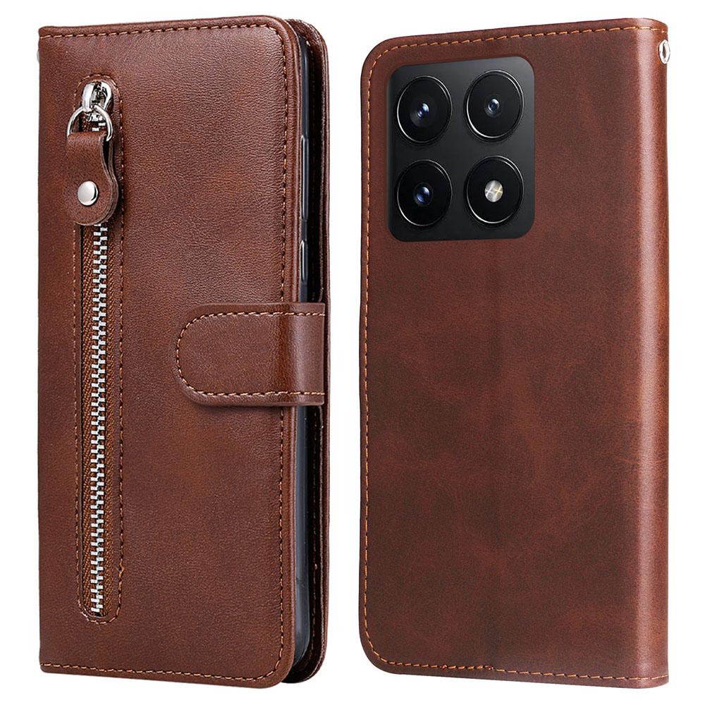 For Xiaomi 14T Case Zipper Wallet Calf Texture PU Leather Phone Cover