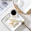 Compartmented Ceramic Dumpling Plate with Vinegar Dipping Dish