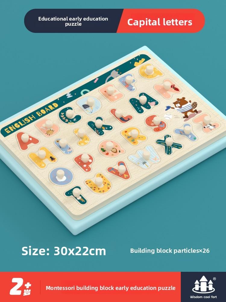 Wooden Vehicle Engineering Puzzle Blocks For Kids Learning Shape Recognition